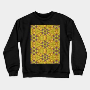 Detailed Yellow and Green Hex Shaped Star Pattern - WelshDesignsTP004 Crewneck Sweatshirt